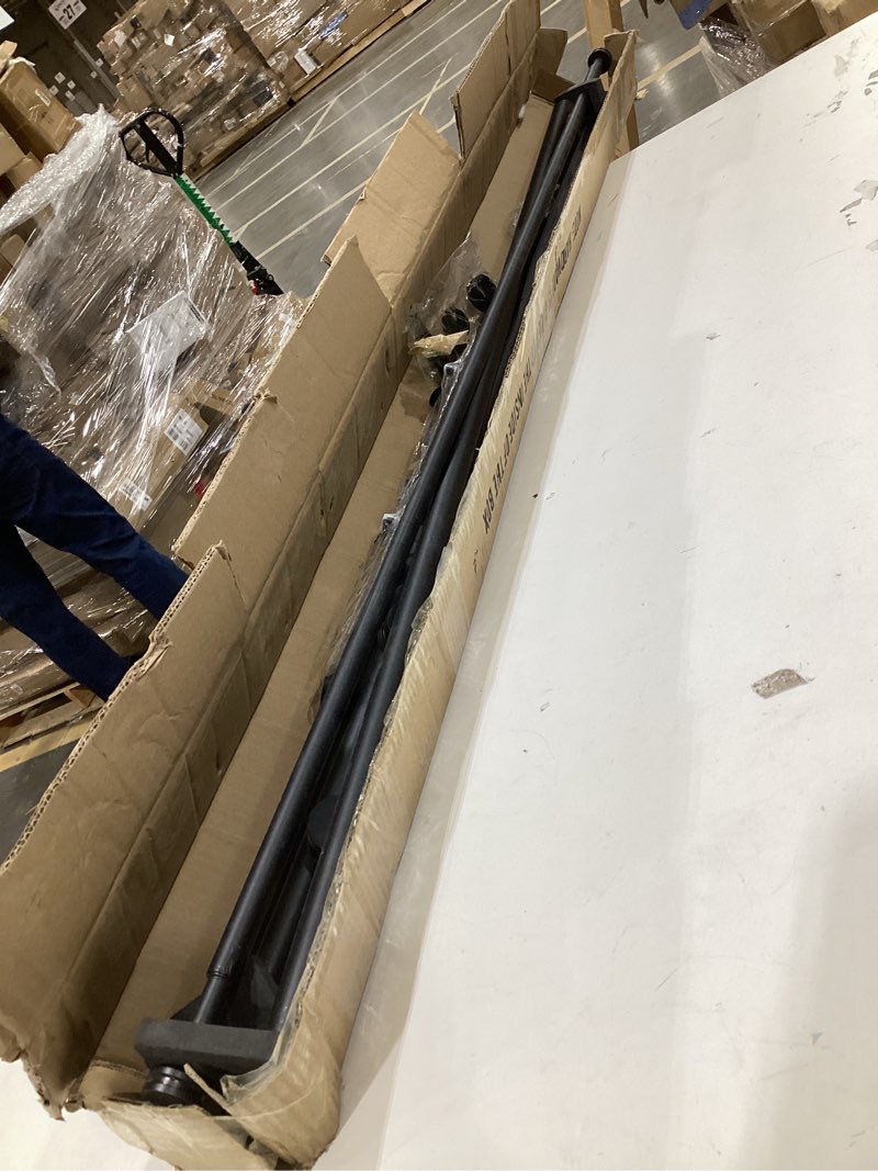 Condition photo showing As Is for Double Drapery Curtain Rods, 36-72” Telescoping Curtain Rod with 1inch large rod and 5/8inch small rod, Modern Round Style Finials, Matte Black