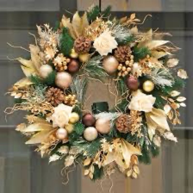 Similar Christmas Wreath with Lights, 24 Inch Christmas Wreaths for Front Door with Christmas Ball Ornaments