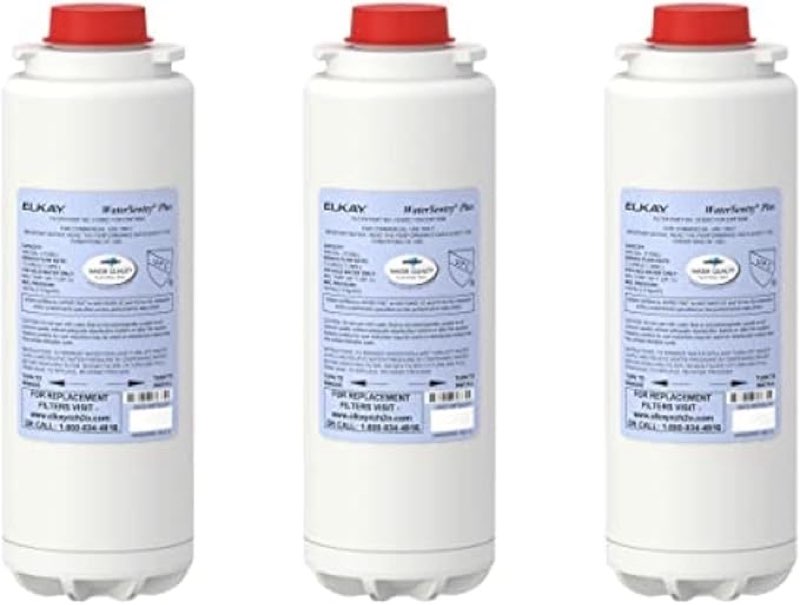 elkay genuine watersentry 51300c lead + microplastics nsf/ansi certified filter (3-pack)(bottle fillers)