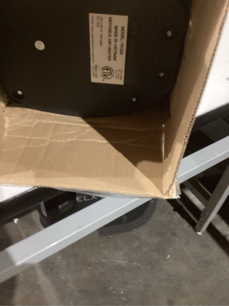 Condition photo showing As Is for Lasko - Portable Ceramic Tower Space Heater with Remote Control - Black/Silver