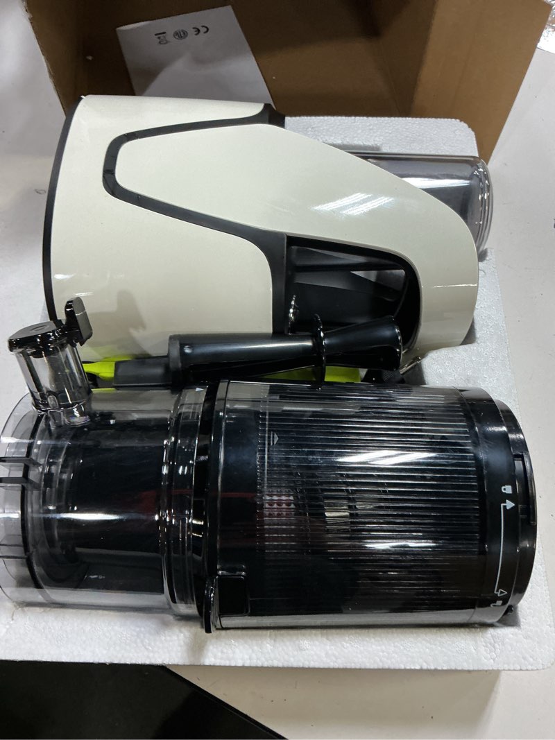 Condition photo showing Good Condition for eanoruus 3-in-1 cold press juicer, 6.5" extra large chute, 100oz large capacity, ac motor, perfect for juice, nut milk & sorbet, bright white