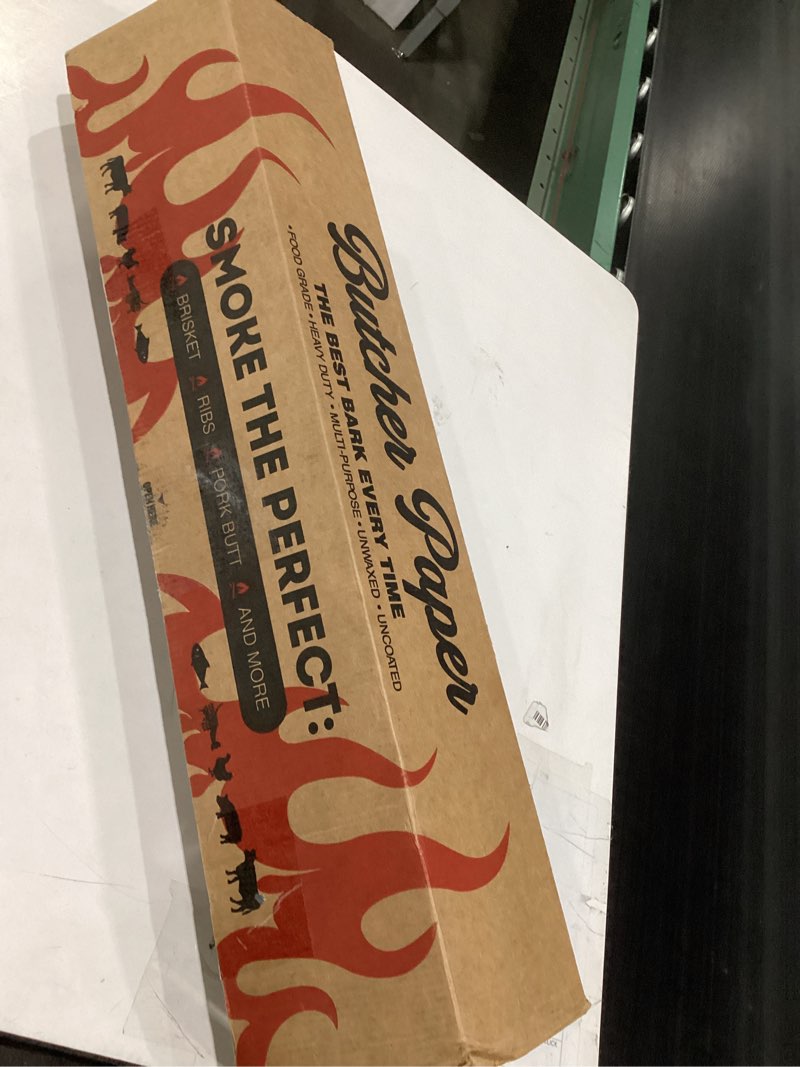 Condition photo showing Good Condition for bryco goods pink butcher paper roll with dispenser box, 24" x 175' (2100”) food-grade peach butcher paper for smoker, bbq, grilling, smoking meat - usa made - unbleached, uncoated and unwaxed 24" x 175' (with dispenser box)