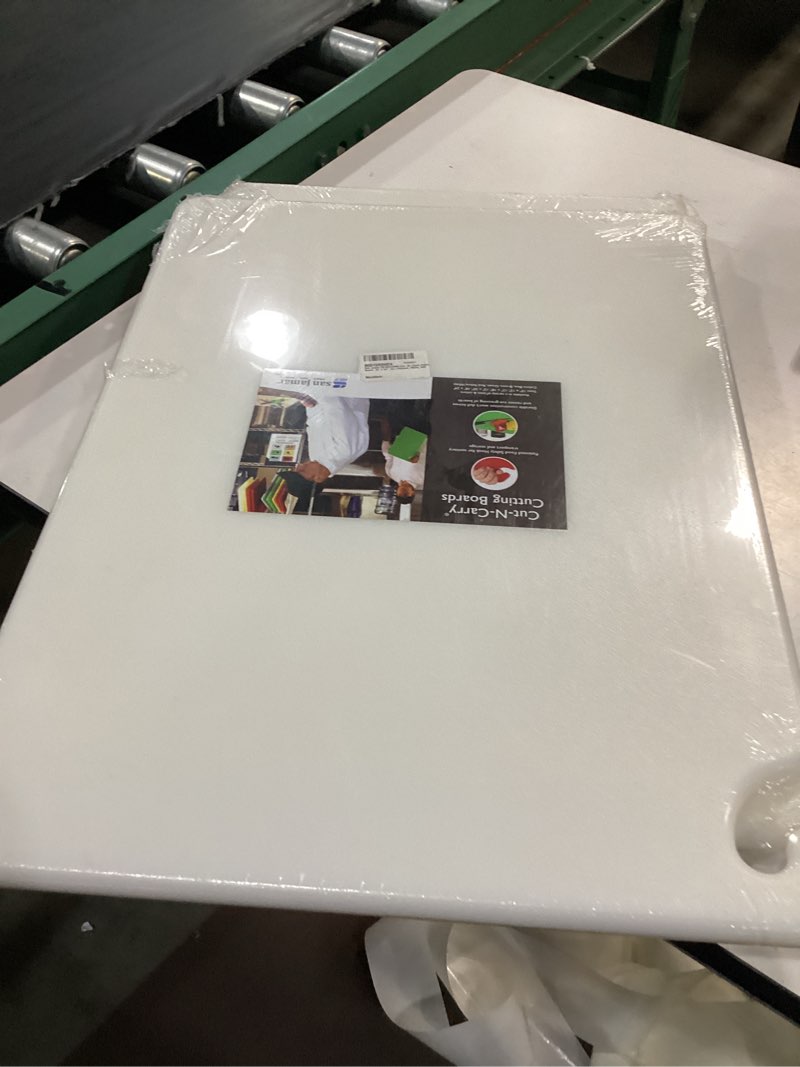 Condition photo showing New/Like New for san jamar cb182412wh cut-n-carry cutting board, 18" x 24", co-polymer, white, nsf 18"l x 24"w white