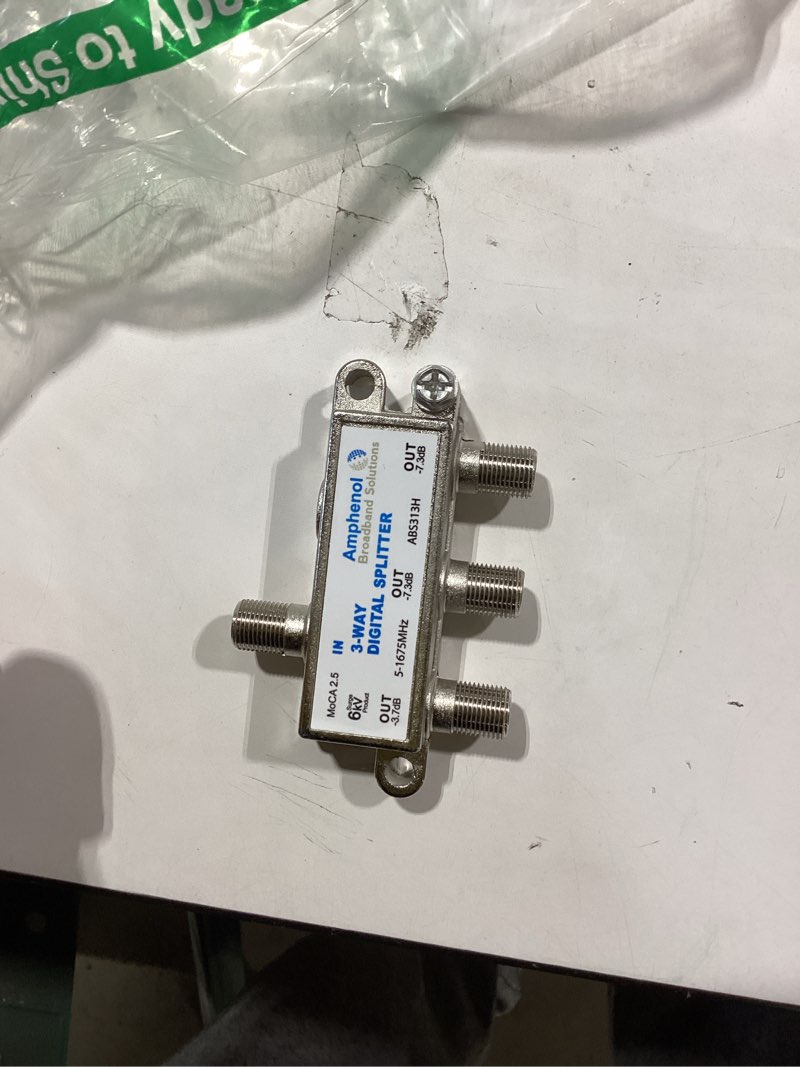 Condition photo showing Good Condition for amphenol 3-way digital coaxial splitter moca 2.5 abs313h 3 way