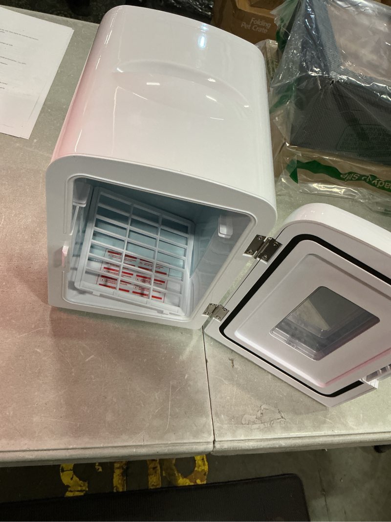 Condition photo showing Good Condition for antarctic star mini compact refrigerator with gaming light, 4l capacity/6 cans portable mini fridge, for bedroom,car,office and dorm, small cooler for cosmetics, beverage and food, white