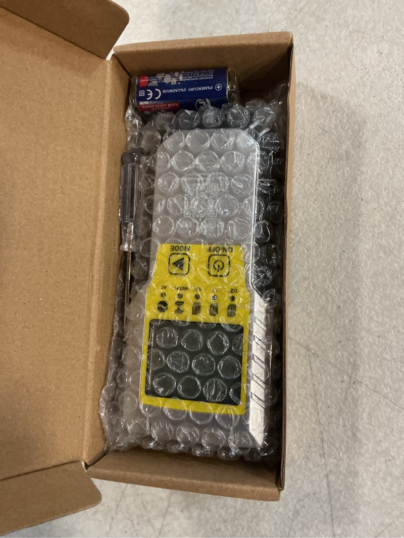 Condition photo showing Good Condition for stud finder wall scanner sensor - 5 in 1 stud sensor detector wall scanner with lcd display beam finders for the center and edge of metal wood ac wire studs pipe joist detection yellow