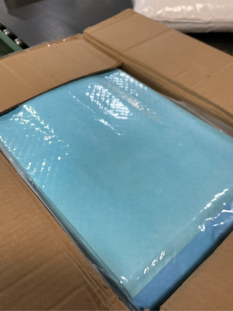 Condition photo showing New/Like New for jollymate 28"x34" dog pee pads extra large, 100 pack x-large super absorbent pet pee pads with adhesive tabs, 6 layers thick leak-proof potty pads for dogs and puppies 28"x34"(100 packs) blue
