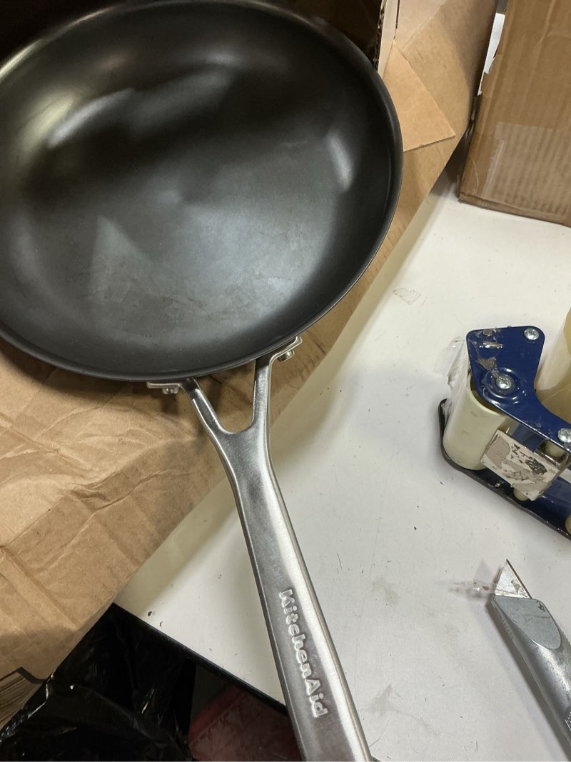 Condition photo showing Good Condition for KitchenAid NITRO Carbon Steel Frying Pan/Skillet, Stainless Steel Handle, Compatible with All Cooktops, 10 Inch Open Fry Pan - Black Skillet (10 Inch)