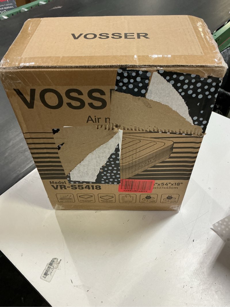 Condition photo showing New/Like New for vosser air mattress full with built in pump,18''inflatable mattress of upgraded vertical beams,self inflatable/deflation blow up mattress in 3 mins,flocked top airbed with carry bag for home, camping blue full 18 inch