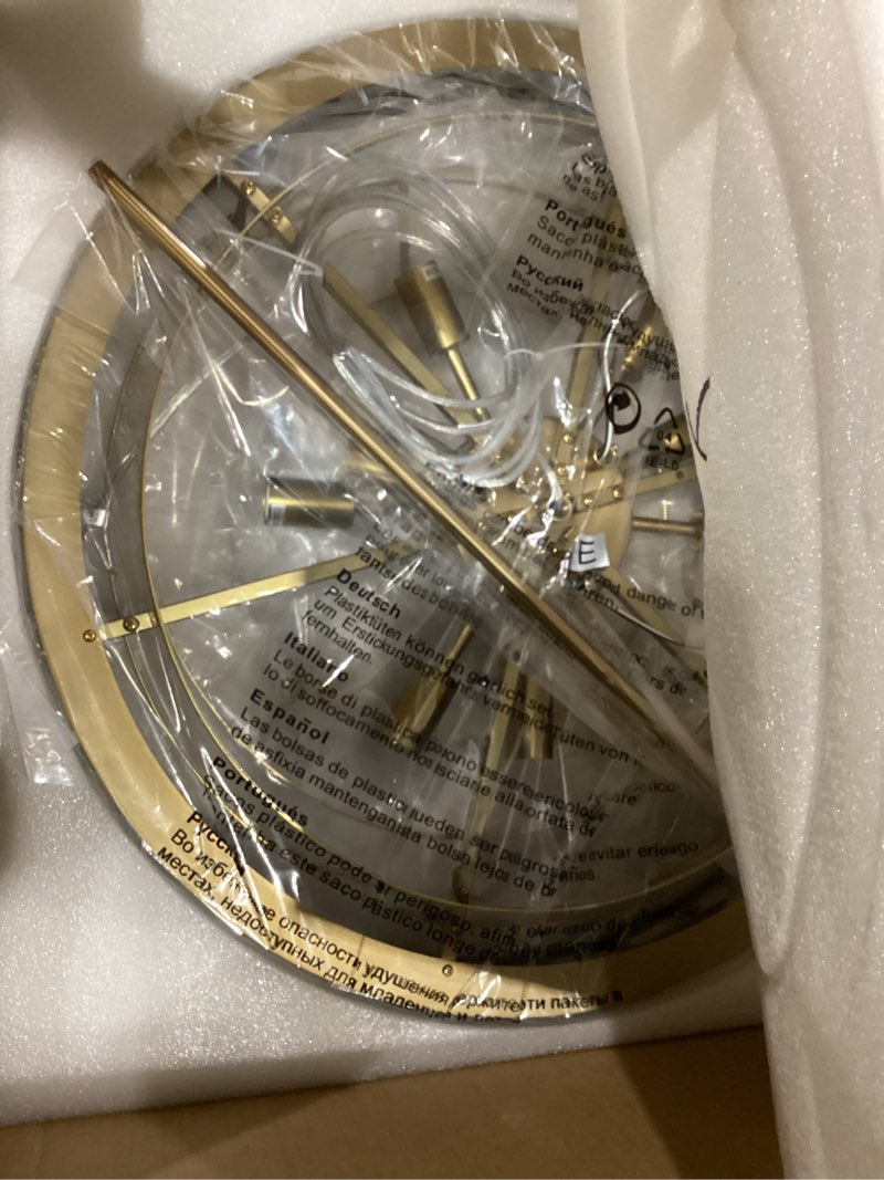 Condition photo showing New/Like New for 12-light gold crystal chandeliers,empire chandelier light fixture modern high ceiling hanging chandelier for entryway,foyer,staircase,hallway,living room(h36 x d23.2) gold/diameter23.2"