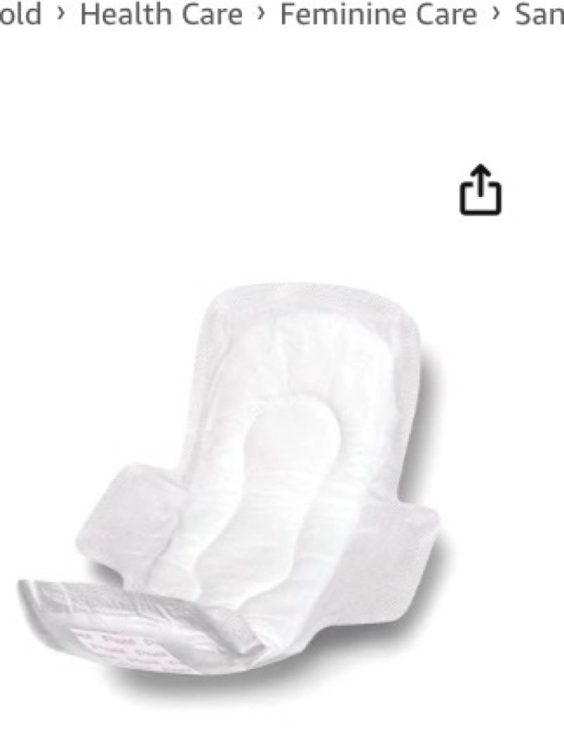 medline maxi sanitary pads with adhesive strip and wings, 11", individually wrapped (pack of 288)