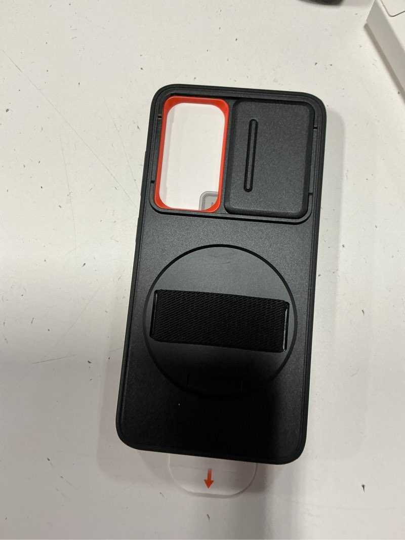 Condition photo showing New/Like New for suritch for samsung galaxy s24 case with 360° rotatable hand strap phone grip & invisible kickstand & slide camera cover, rugged shockproof protective cover for s24 -black for s24 -6.2" black