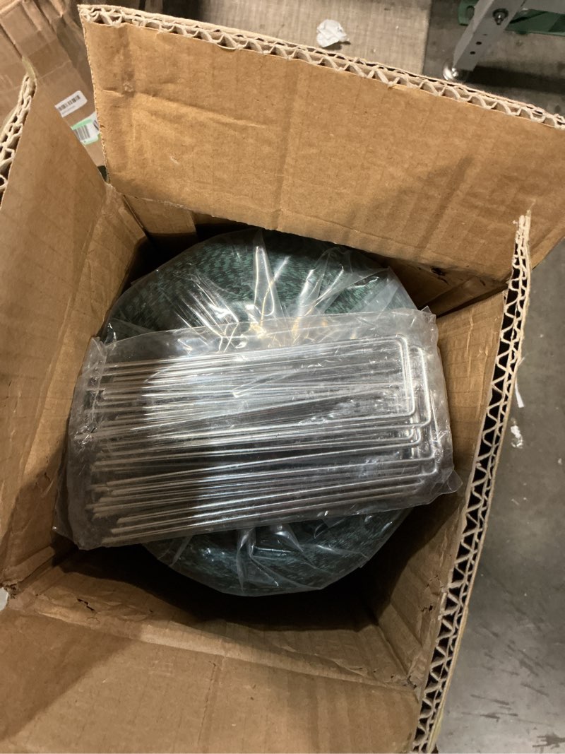 Condition photo showing New/Like New for rintea 4ftx300ft weed barrier fabric, 3.2oz landscape fabric, durable weed barrier fabric heavy duty with 20 u-shaped securing pegs for landscaping weed blocker garden bed cover, commercial driveway 4x300ft 3.2oz