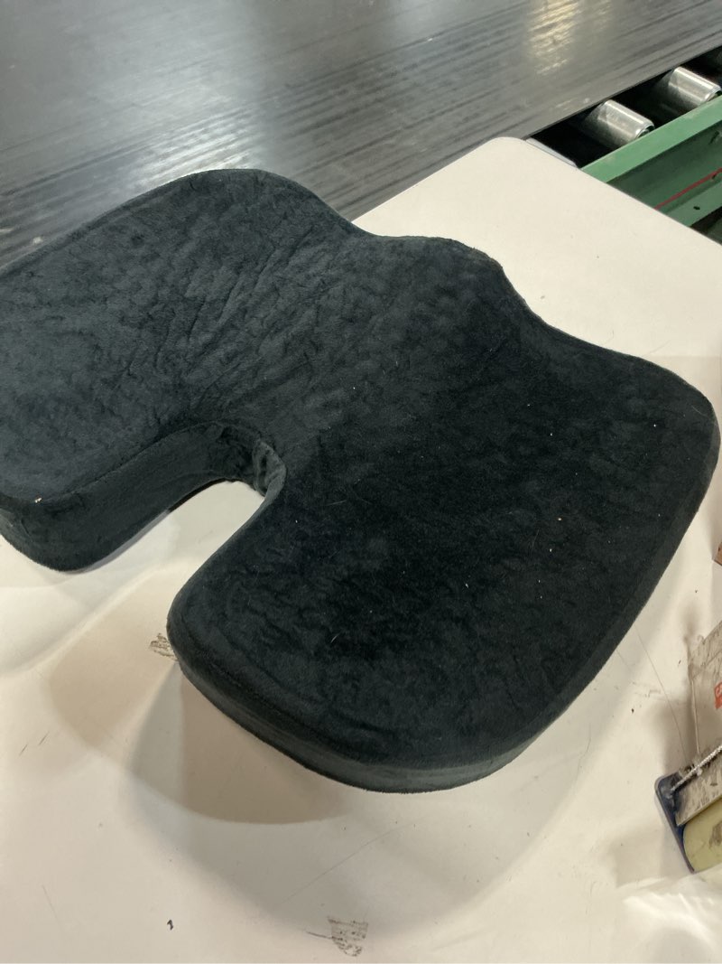 Condition photo showing As Is for aurora health & beauty aw203 black orthopedically back designed memory foam coccyx cushion seat