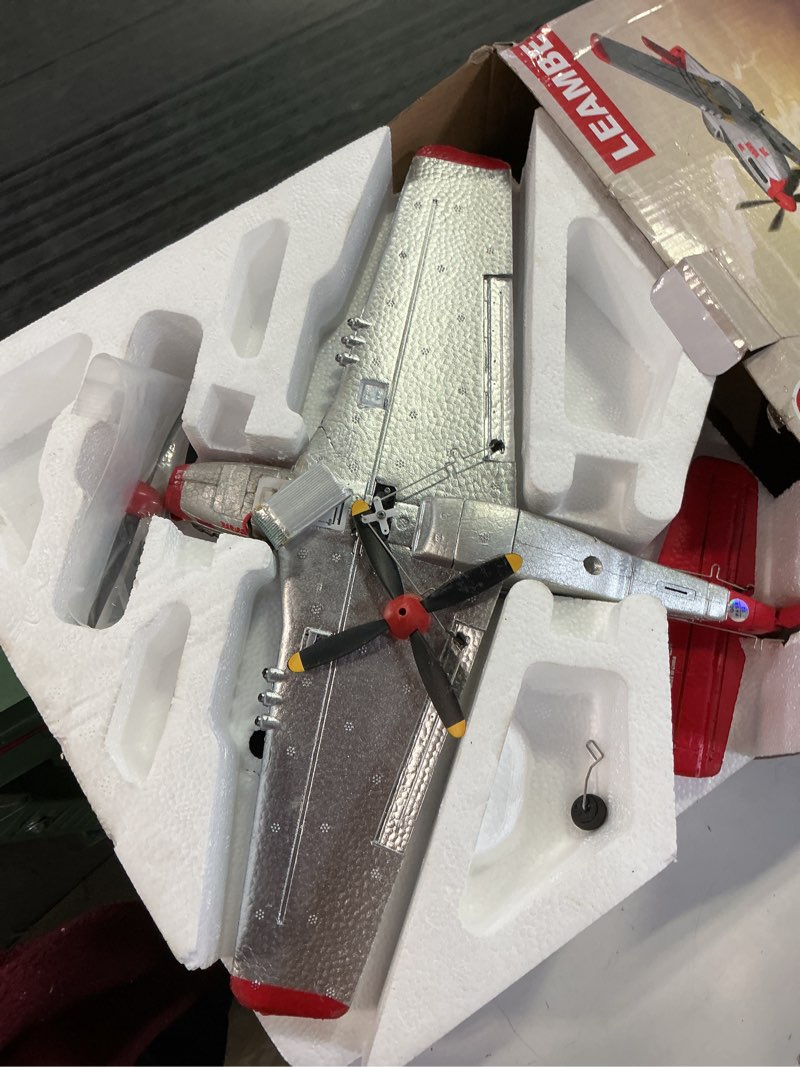 Condition photo showing As Is for leambe 4 channel rc plane, ready to fly aerobatic aircraft, easy control for beginners, p51 mustang rc airplane best gift for adults white large
