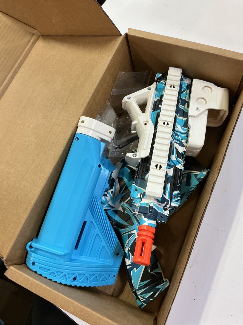 Condition photo showing As Is for 30-inch electric gel ball blaster – 10 rounds/second, 1000+ capacity drum, electric auto splatter blaster, adjustable stock for 14+ years old