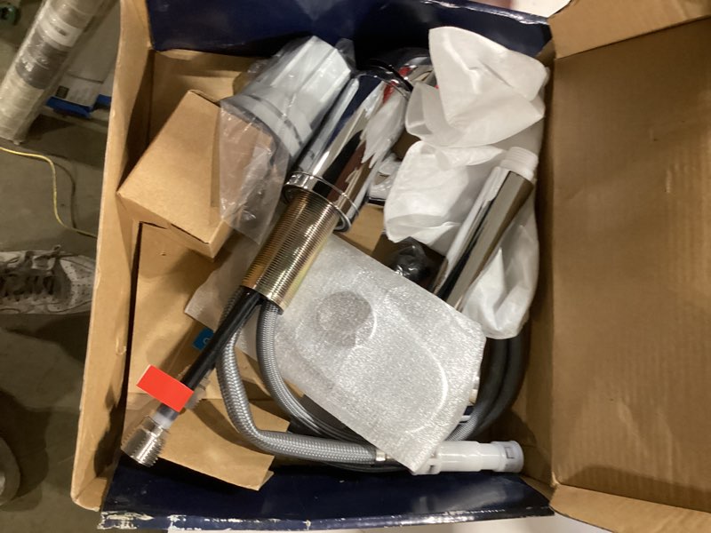 Condition photo showing Good Condition for project source chrome 1-handle deck-mount utility faucet with pulldown sprayer