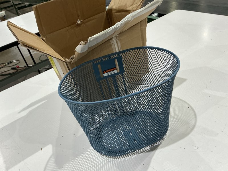Condition photo showing Good Condition for bike basket basket cycling carrier large space detachable durable rustproof bike front basket cargo rack for cycling outdoor gray/ blue