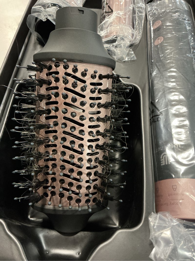 Condition photo showing As Is for hot air styler, blow dryer brush with negative ionic, auto hair wrap curling irons airflow hair curlers, multi styler for volumizing, straight, wavy, curly hair black ii