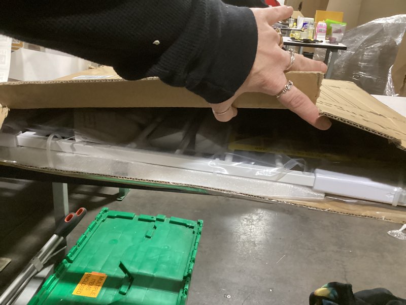 Condition photo showing New/Like New for Cumbor 29.7-46" Baby Gate for Stairs, Toddler Safety Essentials for The House, Auto Close Dog Gate for Doorways, Mom's Choice Awards Winner-Easy Install Pressure Mounted Pet Gates for Dogs, White