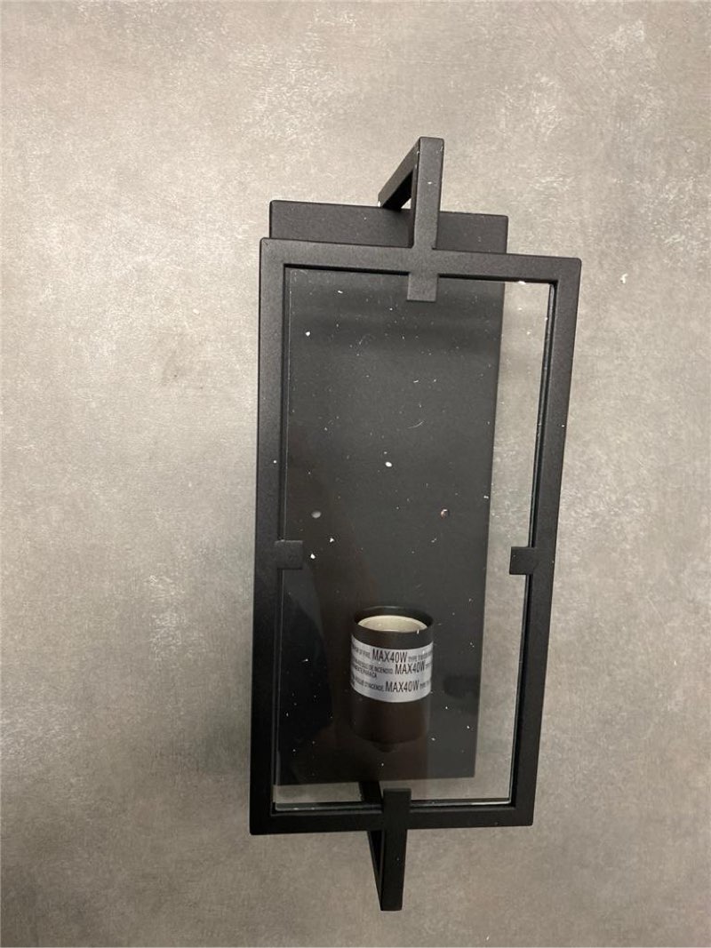 Cattleya Lighting Matte Black Sconce w/ Tempered Glass CA2014-W