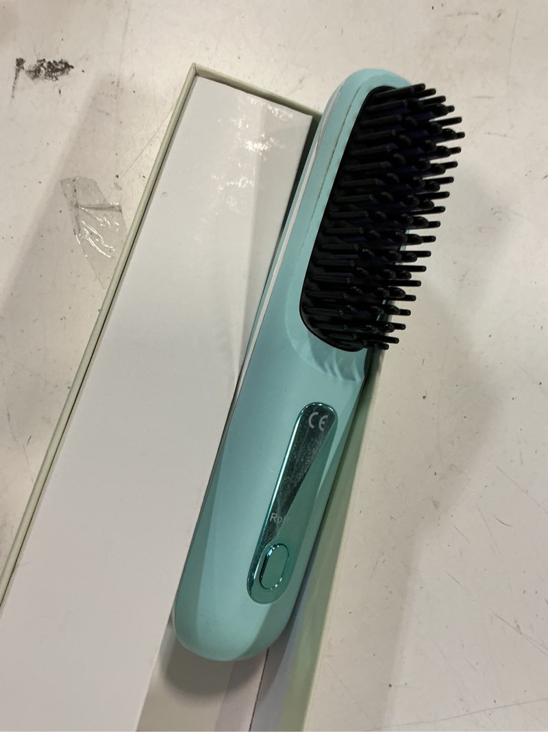Condition photo showing As Is for Go Brush Pro 2026, Portable Straightener Brushs for Travel, with LCD Temperature Display, Fast Heating Cordless Mini Hair Brushs (Blue)