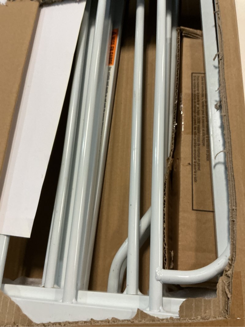 Condition photo showing Good Condition for regalo safety 38" baby gate for doorways & bottom of stairs, pressure mount design for babies, toddlers & pets, tested & safe for 30 years, american designed, american owned, white white 29-38.5"w x 30"h
