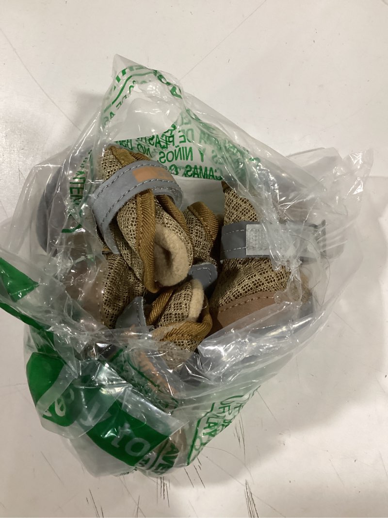 Condition photo showing Good Condition for QUMY 4PCS Dog Shoes for Small Dogs, Hot Pavement Summer Puppy Dog Boots & Paw Protectors with Soft Anti-Slip Rubber Sole, Mesh Breathable Dog Booties for Hardfloors, Walking Running Khaki Size 2 Khaki size 2: 1.59"x1.18"(L*W)