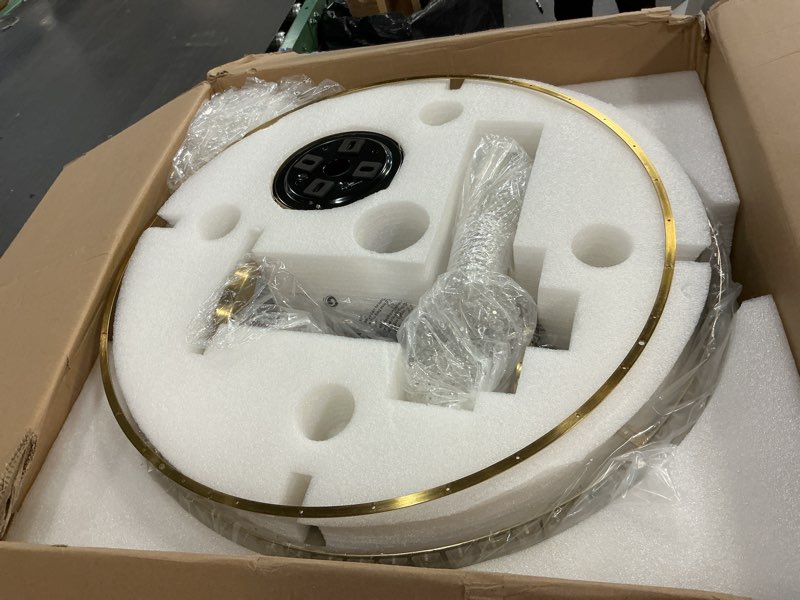 Condition photo showing Good Condition for 24" Modern Crystal Caged Fandelier, Smart Chandelier Fan with Remote and APP Control, Double Layer Ceiling Fan with Light for Dining Living Room Bedroom, Italian Design-Gold