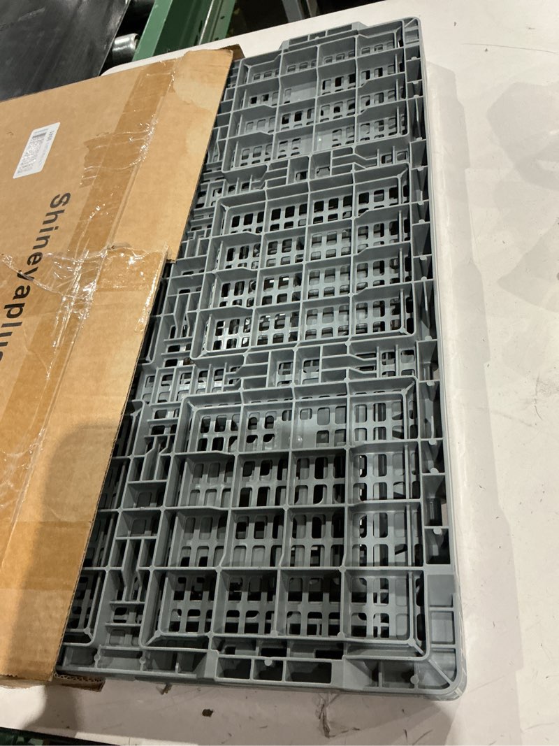 Condition photo showing Good Condition for collapsible milk crate, 1 pck 52l(13gal) stackable storage bins, heavy duty storage crates, plastic crates for grocery, warehouse organization - extra large, holds 130 lbs per bin light grey 52l