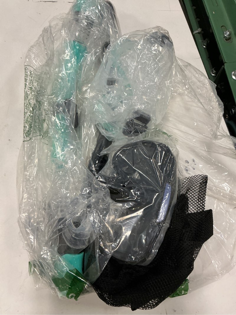 Condition photo showing Good Condition for seovediary snorkel set adults snorkeling gear anti-fog panoramic view swim mask dry top snorkel kit with carry bag for snorkeling scuba diving swimming travel z-black/ green transparent