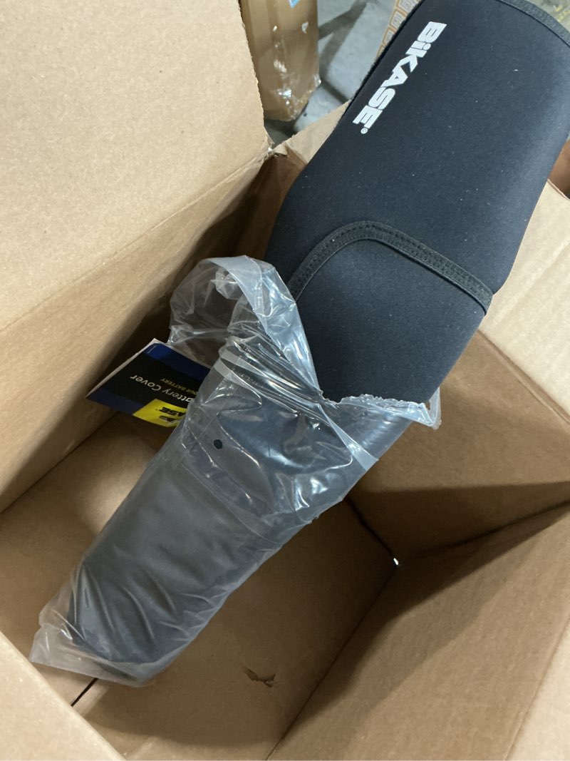 Condition photo showing Good Condition for bikase e-bike battery cover neoprene electric bicycle battery cover for outdoor riding, transporting on car rack, ebike battery cover for isolating battery, waterproof, dirt resistant medium (18" x 16") diameter (3.5" to 4.5")
