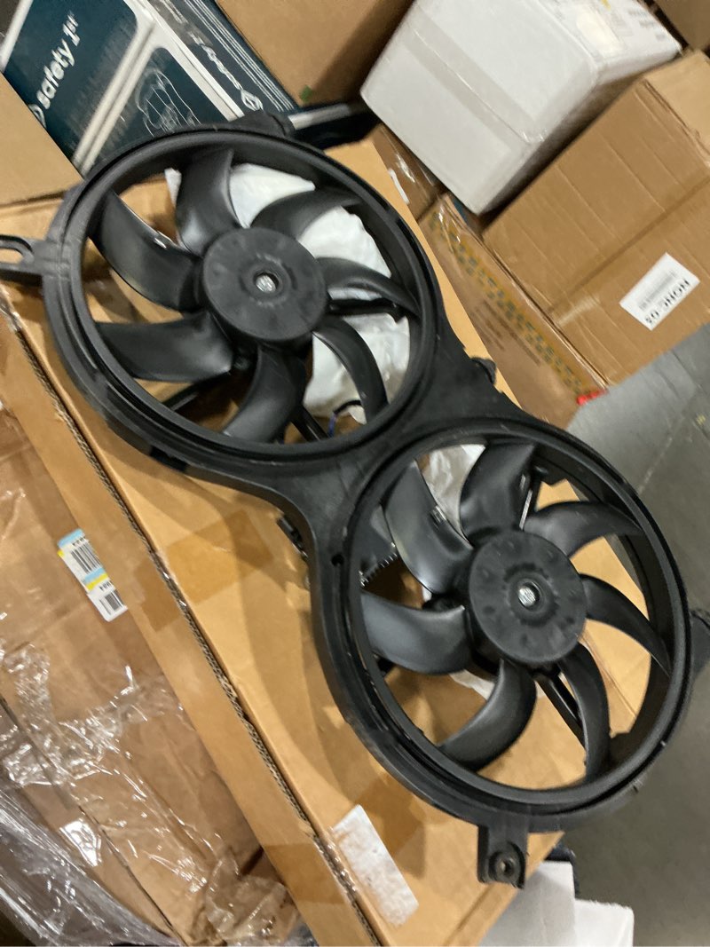 Condition photo showing Good Condition for dual radiator fan with control module replacement for pathfinder 2013-2017 replacement for qx60 2014-2019 replacement for jx35 2013 replacement for 621-586 621586 214813ja2e ni3115149