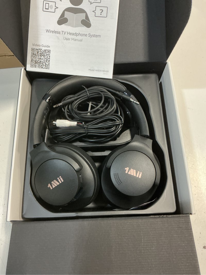 Condition photo showing Good Condition for 1mii clearlinktv h3 wireless headphones for tv watching for seniors with transmitter charging base, plug and play, 2.4g low latency, 75h play time, works with tv optical, aux, rca audio out jack