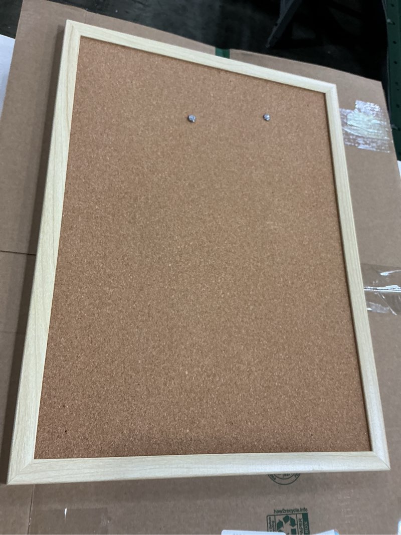 Condition photo showing Good Condition for u brands cork bulletin board, 18" x 24" inches, light birch wood frame (265u00-01) cork board