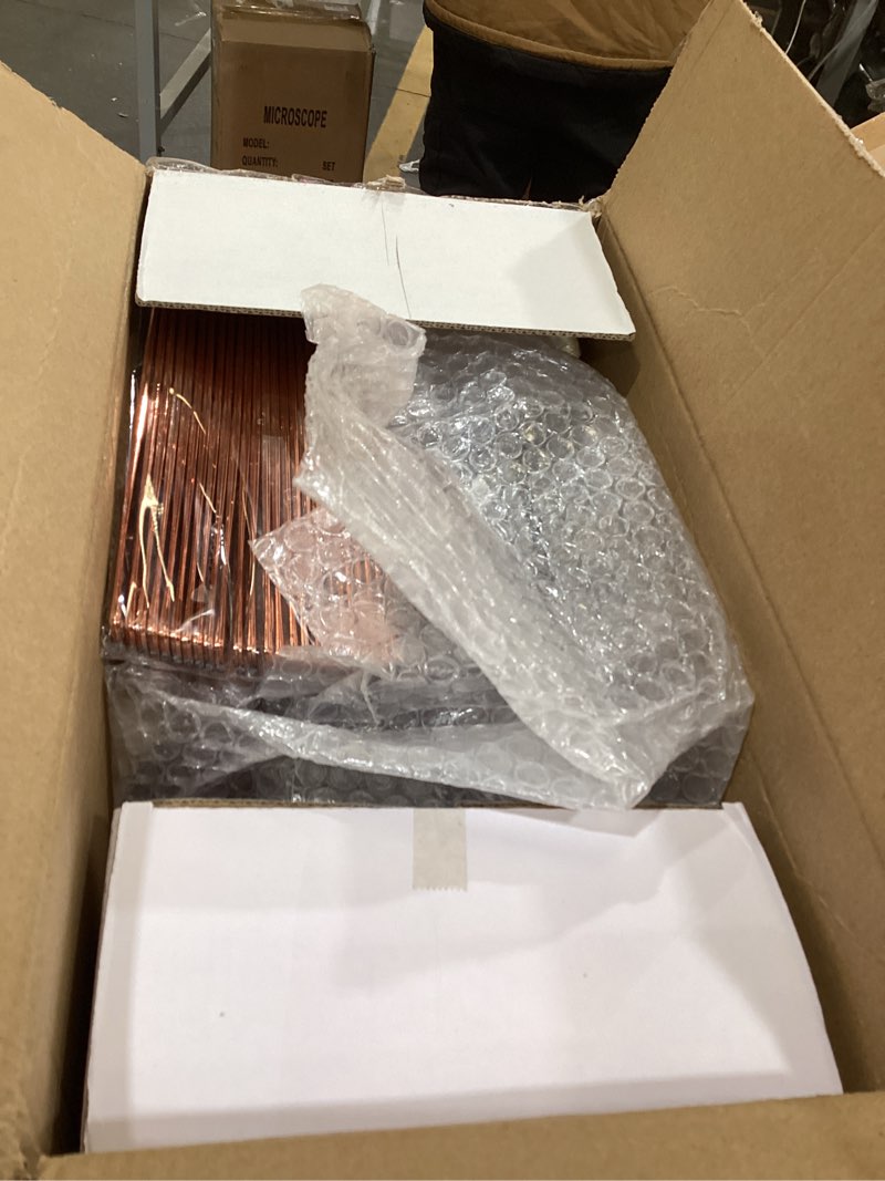 Condition photo showing New/Like New for GATHER 350PCS Rose Gold Plastic Plates - Disposable Rose Gold Dinnerware Includes 100 Clear Rose Golds Rimmed Plastic Plates, 150 Silverware, 50 Napkins, 50 Cups for Party, Wedding