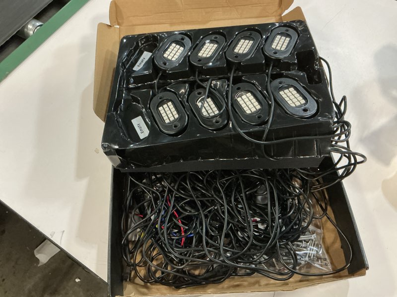Condition photo showing Good Condition for YiLaie Rock Lights for Trucks, 8 Pods RGB LED Rock Lights with APP/Remote Control & Music Mode, High Bright Multilcolor Waterproof IP68 Rock Neon Light Kits for Pickup Off Road RZR SUV ATV UTV Car