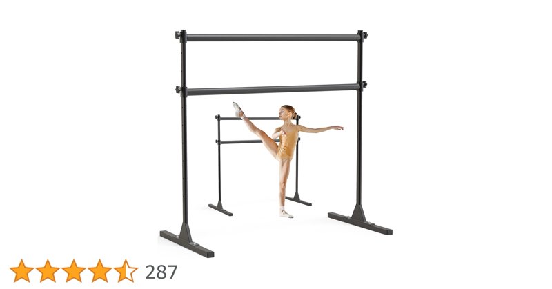 SELEWARE 6 FT Height Adjustable Ballet Barre Freestanding Ballet Bar Heavy Duty Dance Bar Support Ba