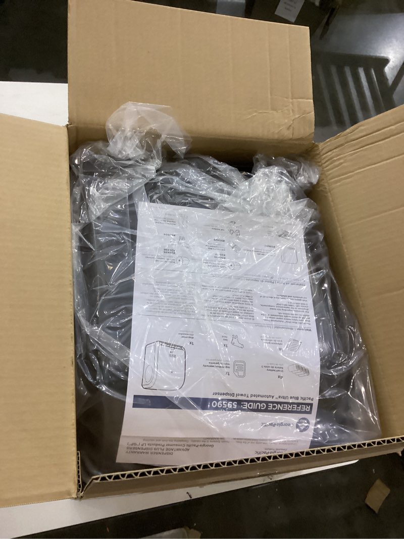 Condition photo showing New/Like New for Pacific Blue Ultra 8" High-Capacity Automated Touchless Paper Towel Dispenser by GP PRO (Georgia-Pacific); Black; 59590; 12.9" W x 9" D x 16" H; 1 Dispenser Automated dispenser