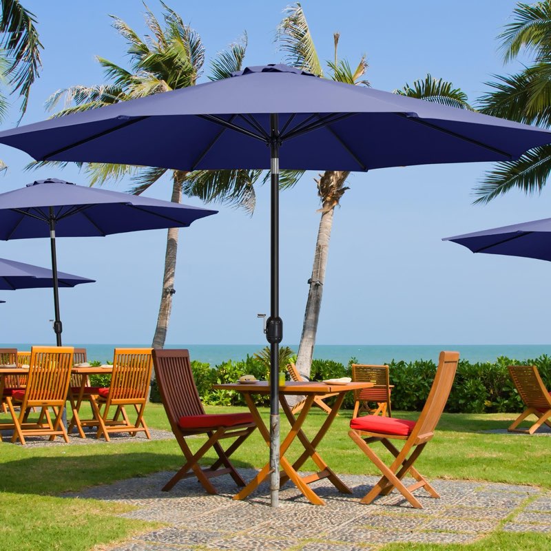 yaheetech patio umbrella with base included,11ft outdoor umbrellas for patio with 55lb base(incomplete missing base)