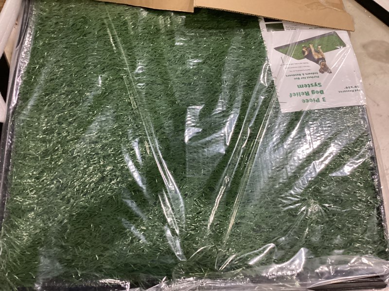 Condition photo showing Good Condition for petmaker artificial grass puppy pee pad for dogs and small pets with tray - 20x30 inches washable 3-layer reusable indoor dog potty grass training pad, easy clean pet housebreaking potty solution large 3-layer system