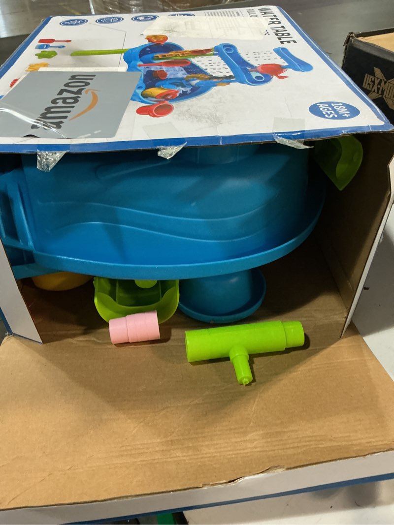 Condition photo showing Good Condition for sand water table for toddlers kids 2 3 4 5 6 years old, 3-tier sand and water table for boys girls, splash and play activity set with rich accessories for outdoor indoor fun, summer beach toy for kids