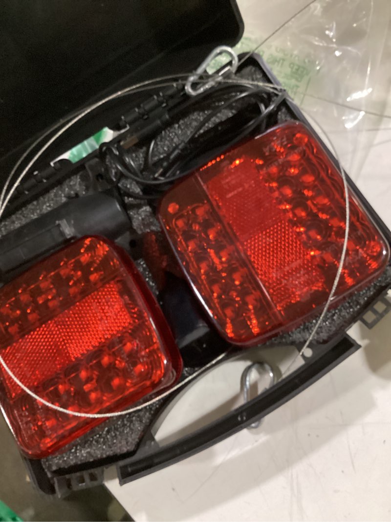 Condition photo showing Good Condition for wireless trailer lights magnetic, upgrade rechargeable wireless trailer tow lights led kit, ip65 waterproof, 10-hour battery life, 100 ft signal synchronization for towing truck camper rv boat red