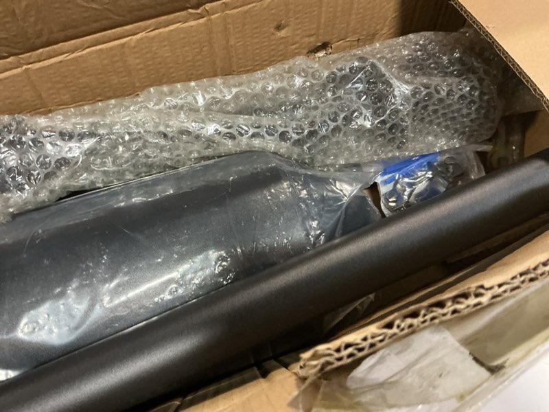 Condition photo showing Good Condition for 95 inch bird feeder pole with torpedo squirrel proof baffle, heavy duty steel squirrel proof pole system with hanging stations, ideal for holding 8 feeders, wind chimes, plants