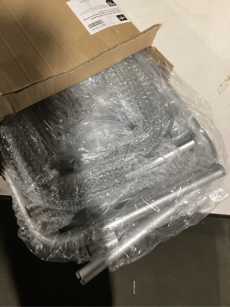 Condition photo showing As Is for Medline Backless Shower Chair with Arms - 350 lb. capacity, Bench, Stool, Seat for Elderly, Seniors Independent Adult and Disabled Adults