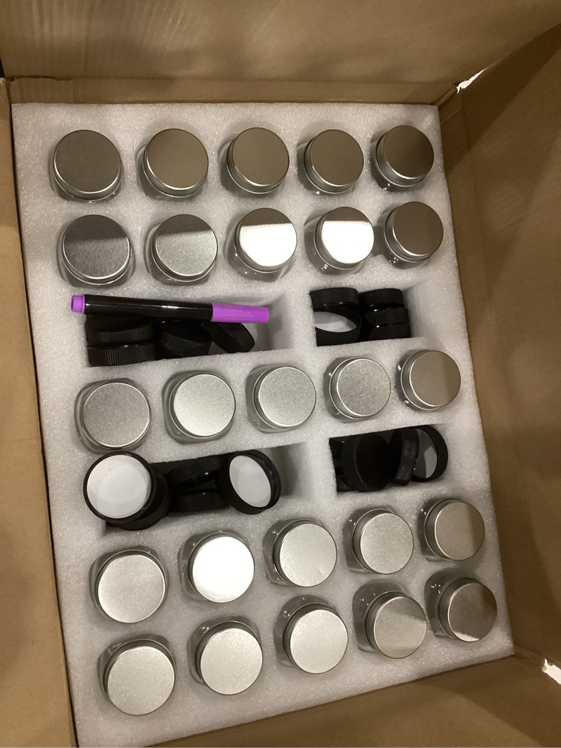 Condition photo showing Good Condition for 2 oz mini mason jars, small glass jars with lids for jam,jelly,honey,spice and snack,pack of 25,with label and pen