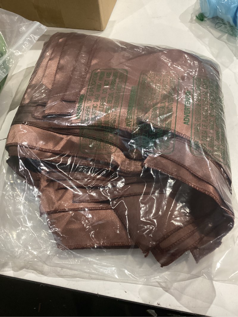 Condition photo showing Good Condition for vacvelt 50 pack decorative elegant satin dinner napkins, 17x17 wedding party napkins in chocolate brown