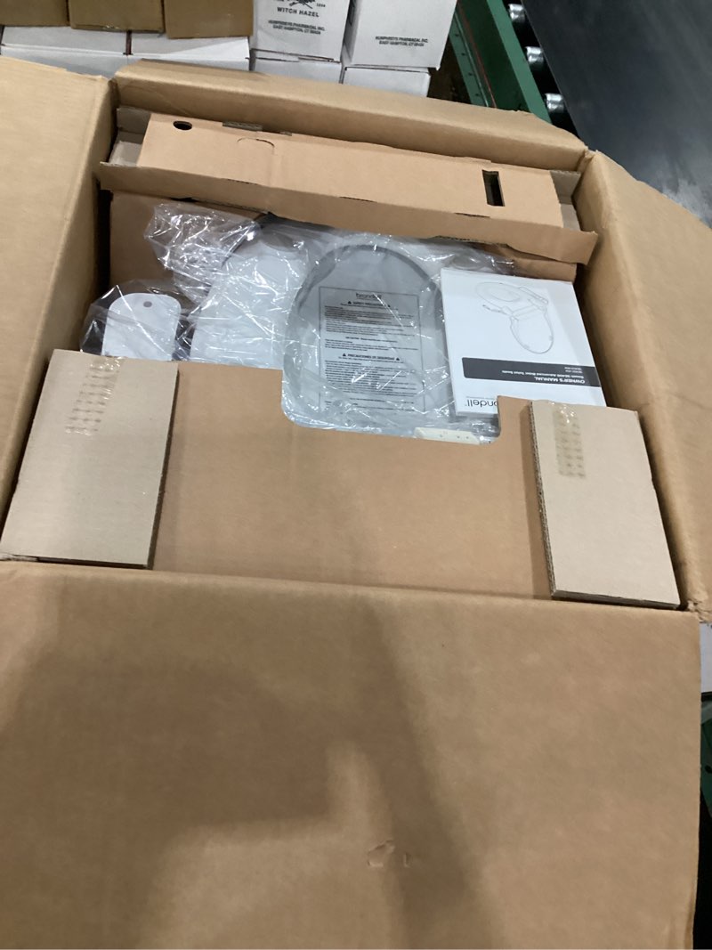 Condition photo showing New/Like New for brondell se400-ew swash se400 electric bidet toilet seat with heated seat, oscillating stainless steel nozzle, warm air dryer, night light, gentle close lid, white side arm control, elongated white side arm control elongated