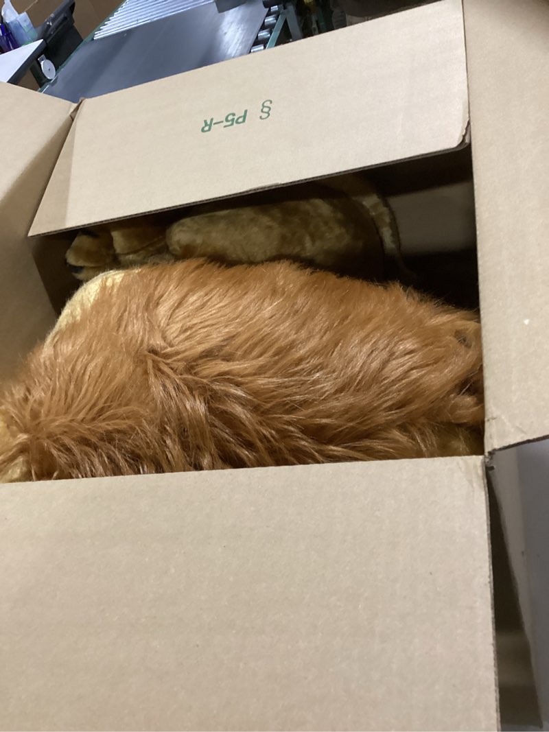 Condition photo showing As Is for Melissa & Doug Giant Lion - Lifelike Stuffed Animal (Over 6 feet Long) Classic