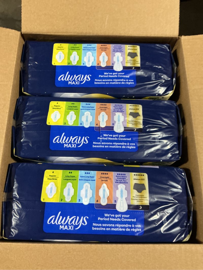 Condition photo showing Good Condition for always maxi extra heavy overnight pads - unscented - size 5 - 72ct